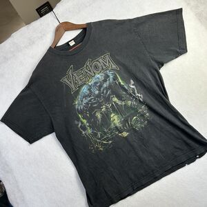 Vintage Marvel Venom Mens XL Black‎ Faded Mad Engine Distressed Comic Boxy